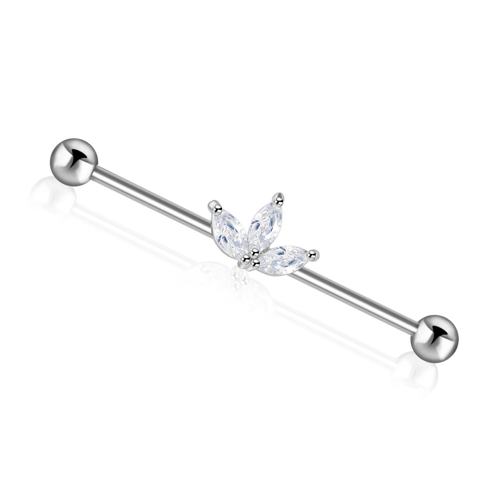 

Циркониевые серьги-листочки, пирсинг, шикарные индустриальные штанги из нержавеющей стали с циркониевой отделкой B