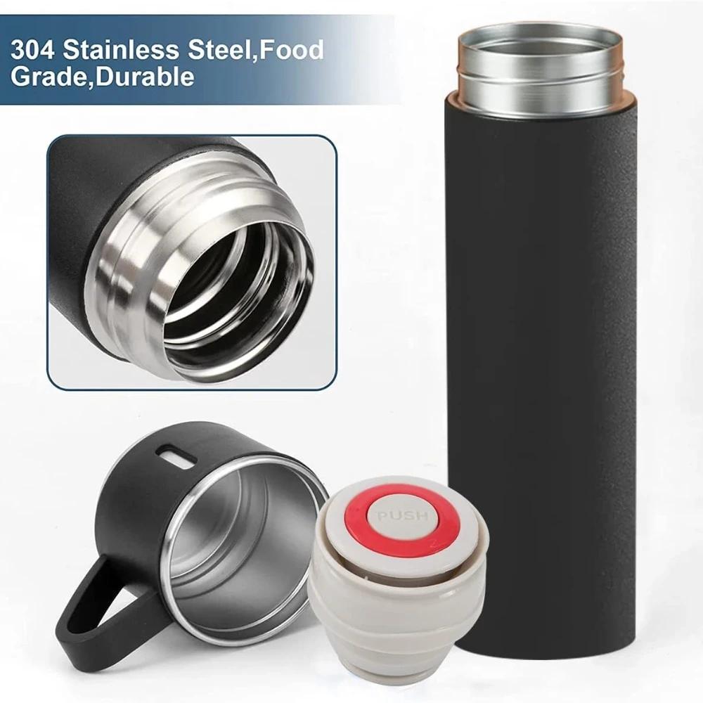 Coffee Thermos Stainless Steel Vacuum-Insulated Water Bottle  Insulated Bottle with Cup for Hot & Cold Drink Outdoor Travel Mug