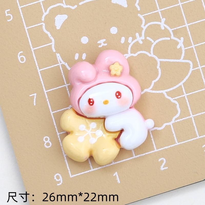 10 Pcs New Mini Floret Cartoon Animal Kitten, Rabbit Series Resin Scrapbook Diy Jewelry Children Gift Hairpin Accessories A13