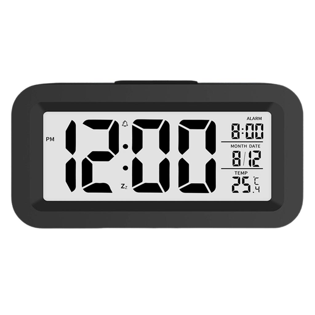 Mini Digital Alarm Clock Temperature Date Battery-powered Children's Creative 12/24h Mute Bedside Electronic Lcd Clock Gift