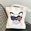 Frenchie French Bulldog Print Reusable Women Shopping Tote Bag Women Shoulder Bag Students Teacher Book Bag Travel Storage Bags