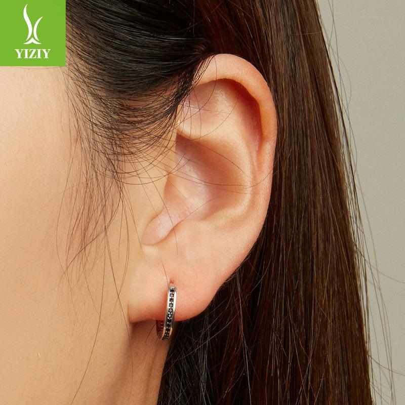 S925 Sterling Silver Earrings Women'S, Personalized High-End Zircon Ring Earrings Jewelry