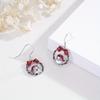 Style Christmas Snowman Bow Circle Drop, Hook Earrings Jewelry Gift 1 Pair