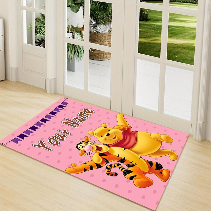 Custom Name "Pooh Tiger Adventure" Carpet Rug Customizable Soft Washable Anti-Slip Home Living Room Sofa Mats Personalized Rug. 0909398