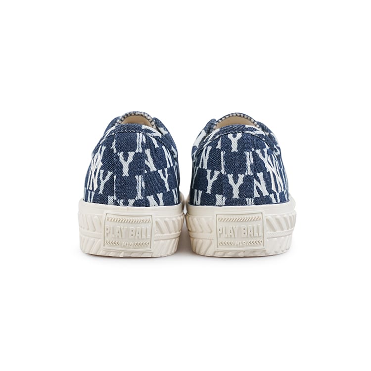 MLB Playball Slip Resistant, Abrasion Resistant, Breathable Low top Canvas Shoes Unisex Navy Blue 32SHPM111-50N