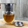 1 Stück Premium Edelstahl Teefilter Verlängerter Klappgriff, Lose Tee Abtropfer mit Deckel, Verbrühschutz Mehrzweck Teesieb