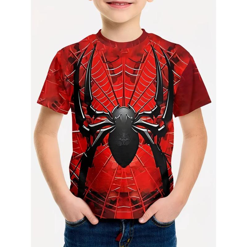 Fashion Children's Clothing Crew Neck Short Sleeve 3D Casual Color Printing Casual Short Sleeve Crew Neck T-Shirt