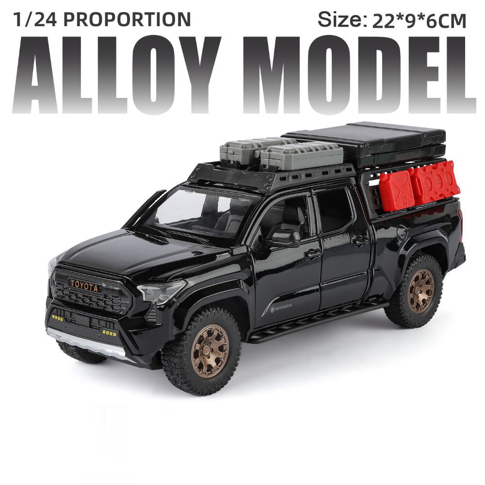 Scale 1:24 TACOMA Tundra Car Model Toy Metal Diecast Exquisite Interior Vehicle Pull Back Sound Light Pickup Models Boys Toys