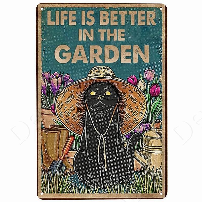 

Vintage Tin Signs for Home Garden Decor, Sewing If Murder is Wrong, Cat and Wine Metal Sign, Funny Cat Signs, Lovers Gift 7.9x11.8In(20x30cm)