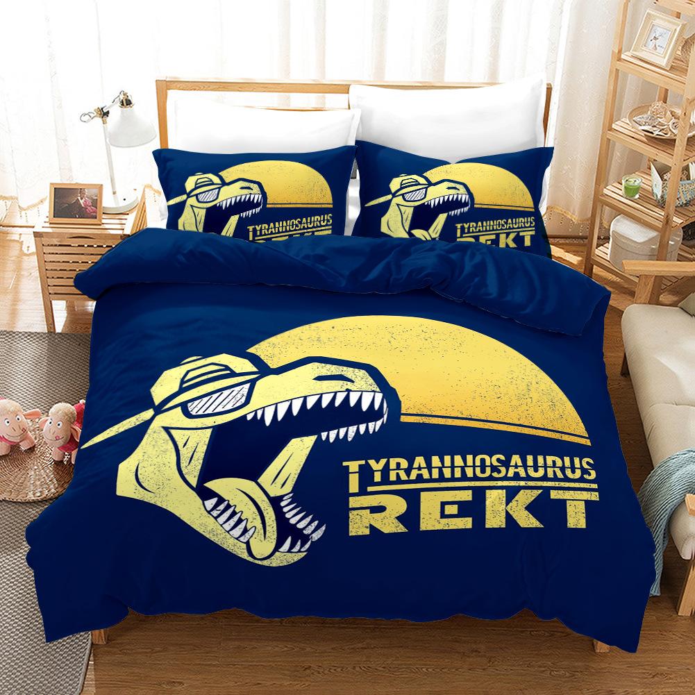 3D Dinosaur Duvet Cover Jurassic Bedding Set for Kids Boys Teen Queen/King/Full/Twin Microfiber Quilt Cover with 1/2 Pillowcase