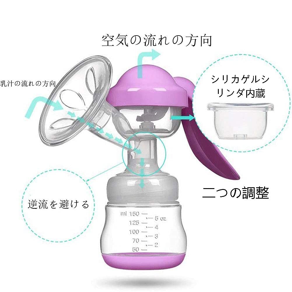 This manual breast pump with two settings for direct breastfeeding is safe and practical for mothers (BPA-free).