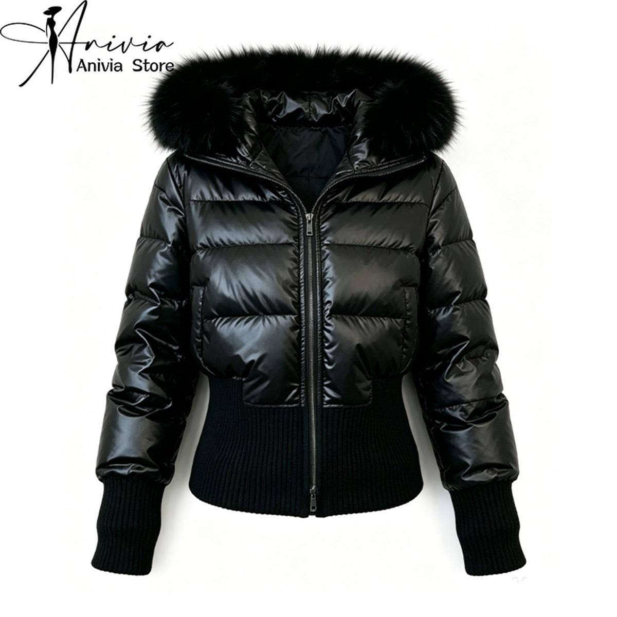 Women`s Black White Hooded Long Sleeve