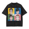 Harajuku Washed Shirts Blurs Rock Band Accessories Vintage T Shirt Oversize Streetwear Short Sleeve Summer Tees