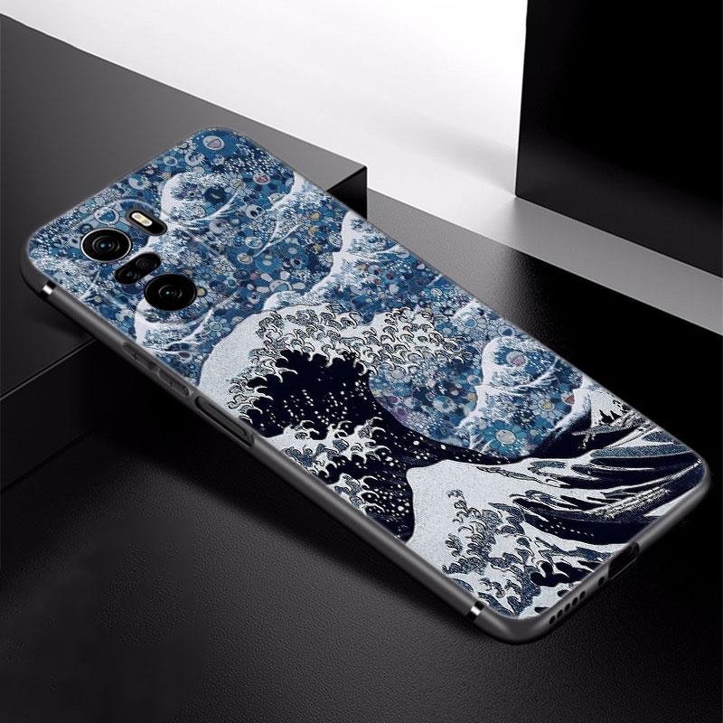 Japan Wave Anime Dragon Phone Case For Xiaomi Redmi Note 5 6 9T K20 K40 K50 Pro 7A 8A 9A 9C 9i 10A 10C A1 S2 TPU Black Cover