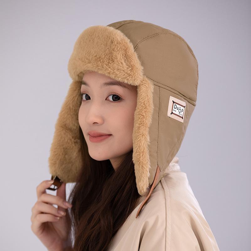 Lei Feng Hat Korean Version Men and Women Autumn and Winter Outdoor Warm and Cold Cotton Hat Scarf Integrated Three In One Winter Windproof Hat