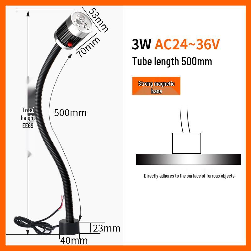 Luci da lavoro a LED magnetiche per macchine CNC e fresatrici, 220V/24V, design con tubo flessibile a collo di cigno