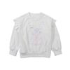 Spring Girls Cartoon Lace Trim Thin Sweatshirt Stylish Long Sleeve Top For Kids