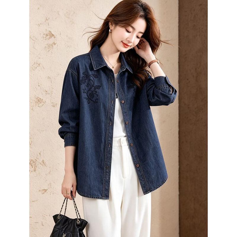 D.F.DEAR Women's Vine Embroidered Button-Down Shirt