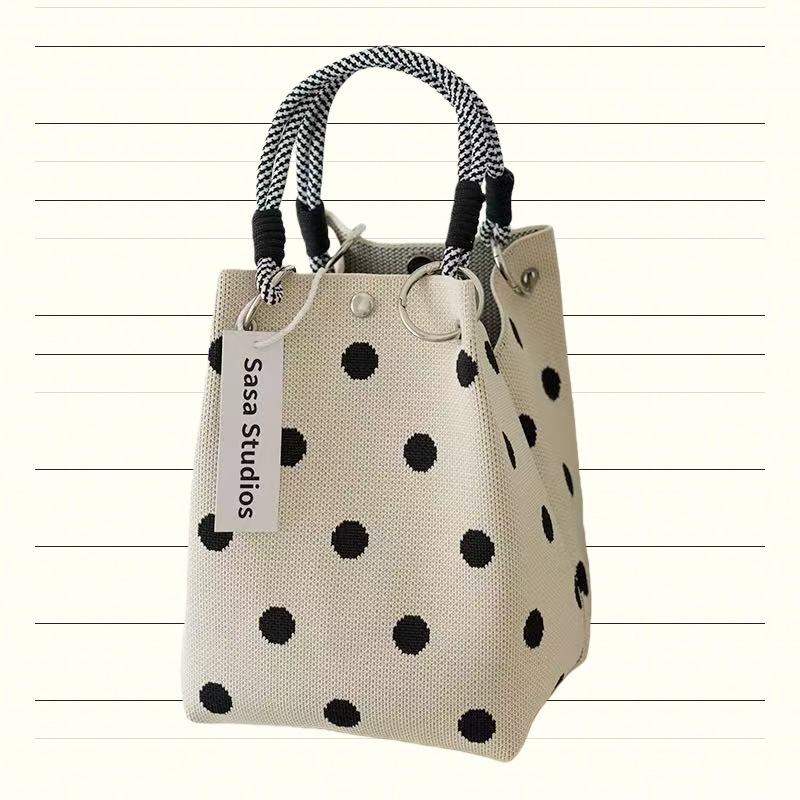 Ladies  Versatile and Cute Knitted Handbag, Three-dimensional Magnetic Buckle Handbag, Hand-held Bag, Woven Bag for Women ring bag