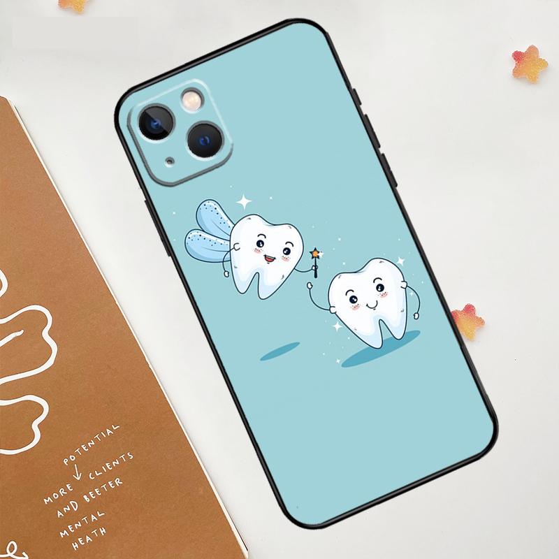 Cute Tooth Dentist Case For iPhone 17 Pro Max 17 Air 16 15 14 13 12 11 Pro Max Plus Mini 16e Funda Cover
