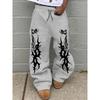 Oversized Sweatpants with Gothic Lettering Streetwear Must Have