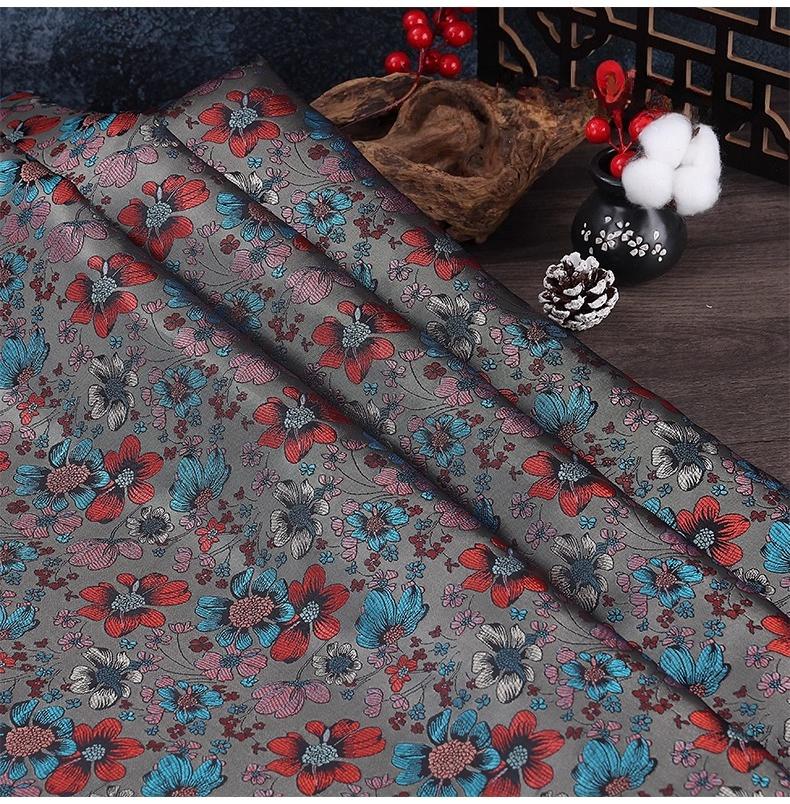 100x150cm Brocade Pattern Garment Fabric Satin Jacquard Designer Fabrics for Sewing Cheongsam Diy Patchwork Cloth