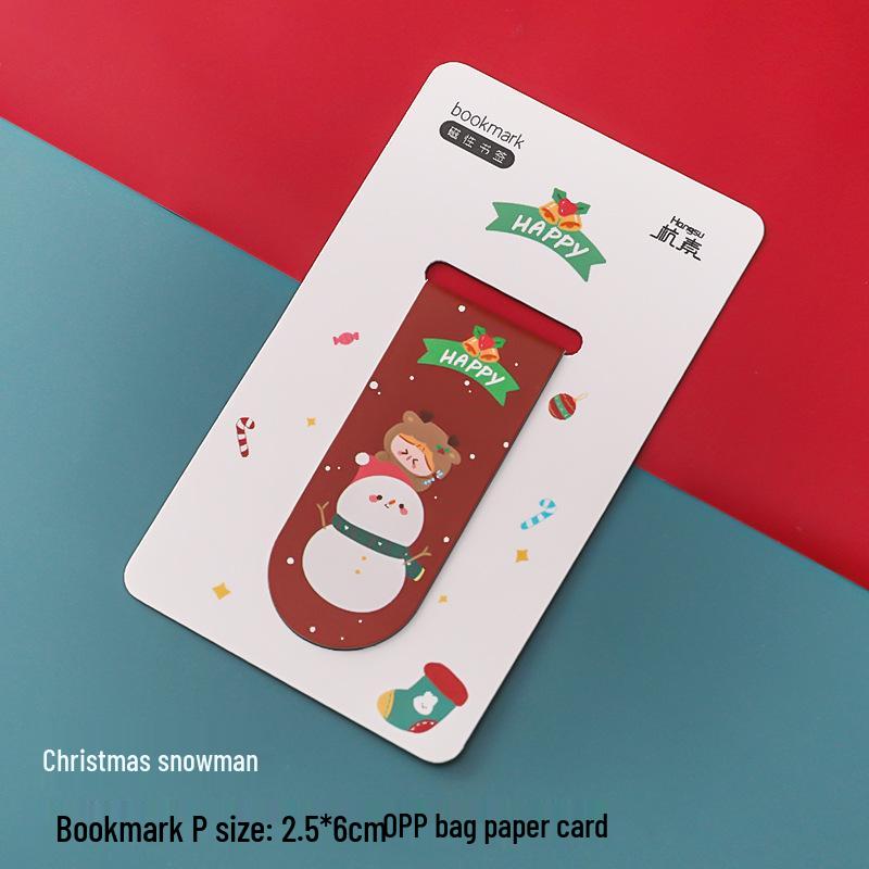 Exquisite Cartoon Christmas Magnetic Bookmarks: Cute, Creative Page Clips - Perfect Small Gifts & Student Stationery