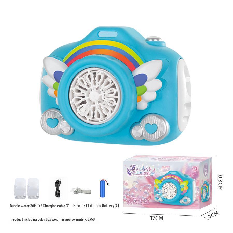 Kids Rainbow Bubble Camera with Lights & Music – Automatic Bubble Machine Toy