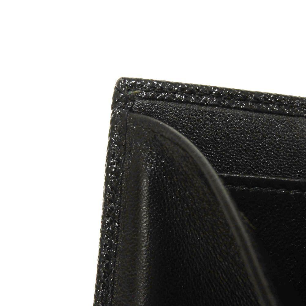 Used 11679 Trifold Wallet 288648 7942 RFID IC Chip Gold Compact Wallet Logo Clip Black Unisex from Japan AUTHENTIC