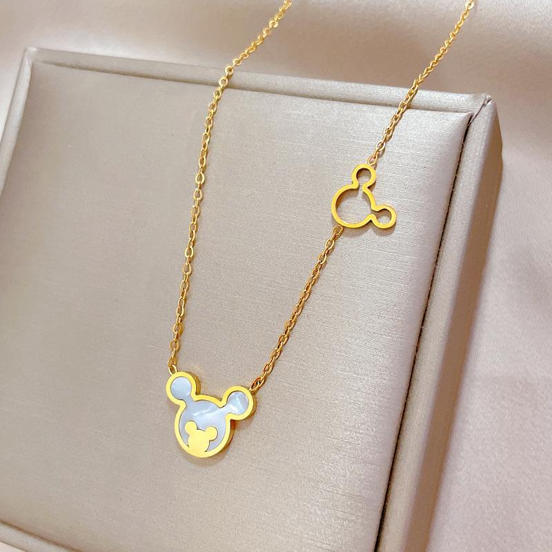 Shell Mouse Minimalist Furnace Real Gold Necklace Female Collarbone Chain Accessories