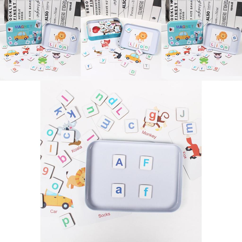 Wooden Magnetic Word Puzzle For Kids Educational Toy Learning Alphabet Play Set