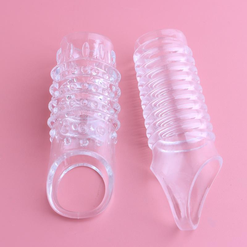 Winzige gepunktete Verzögerungssperre Penishülle GSpot Orgasmus Sexspielzeug für Männer Elastischer Klitoris Extender Cockring Dildo Cover Sex