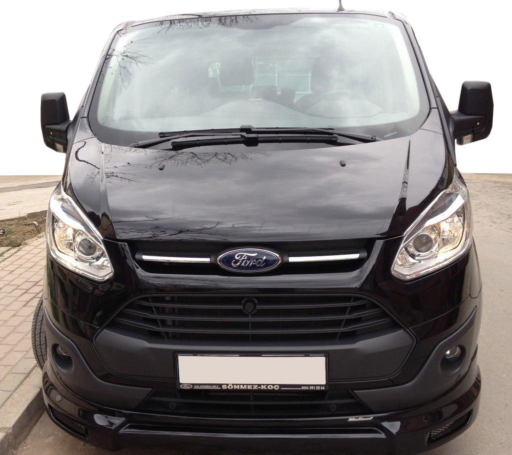 Накладка на передний бампер (2013-2017, под покраску) для Ford Custom