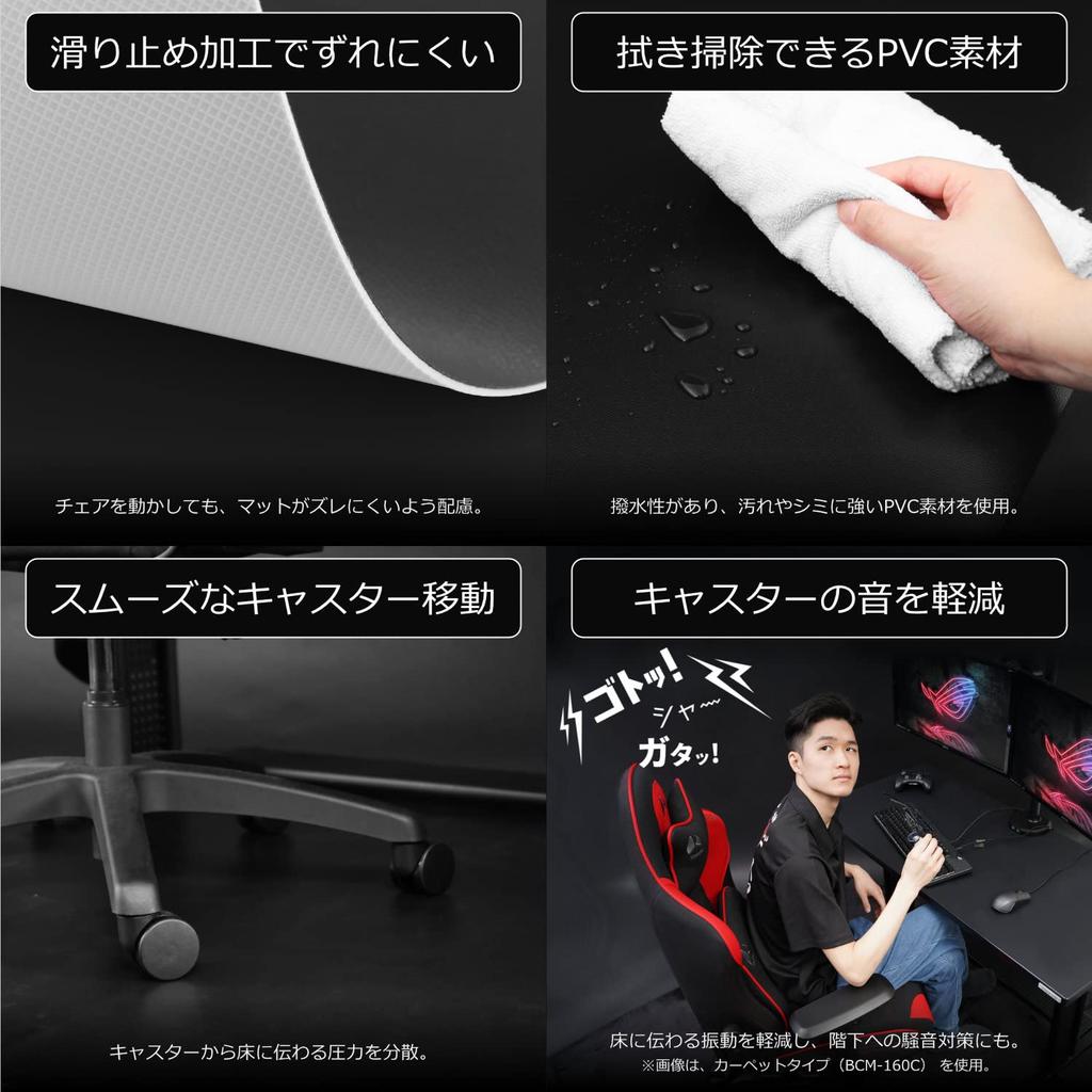 Bauhutte Chair Mat Clear X BCM-120CL [90 120cm, 1.5mm Thick]