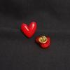 Red Heart Shape Enamel Pins Sweater Shawl Pins Heart Shape Lapel Pins for Shawls