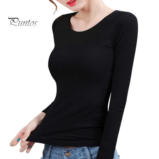 

Женские термотопы с круглым вырезом, длинным рукавом, бархатной подкладкой, облегающие однотонные теплые футболки L