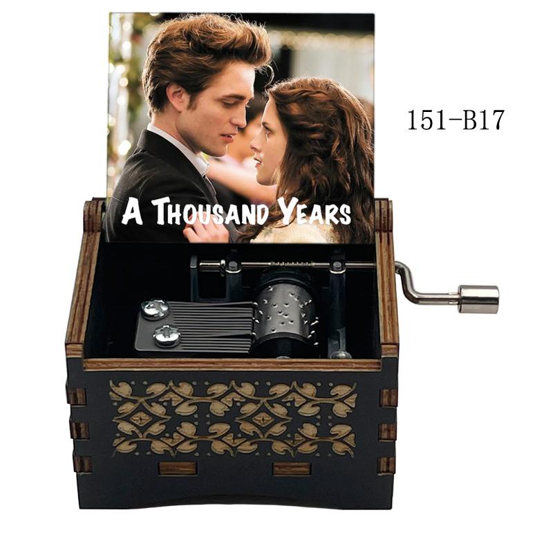 A Thousand Years Melody Popular Wedding BGM Wooden Music Box Famous Movie Hand Operated Movement Lovely Anniversary Couple Gift 3