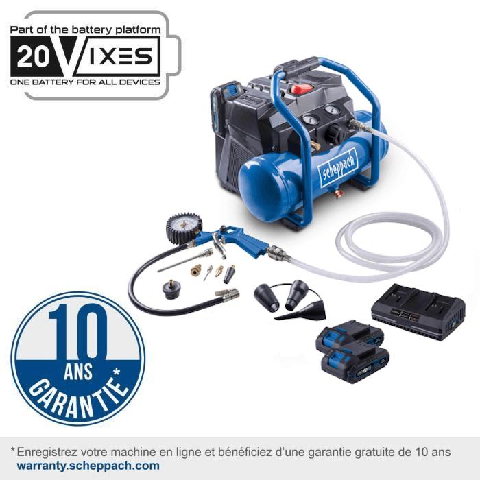 Compresseur sans fil avec starterkit 2Ah + batterie 2Ah C-ACT160/6-X - Set 2.5 - SCHEPPACH