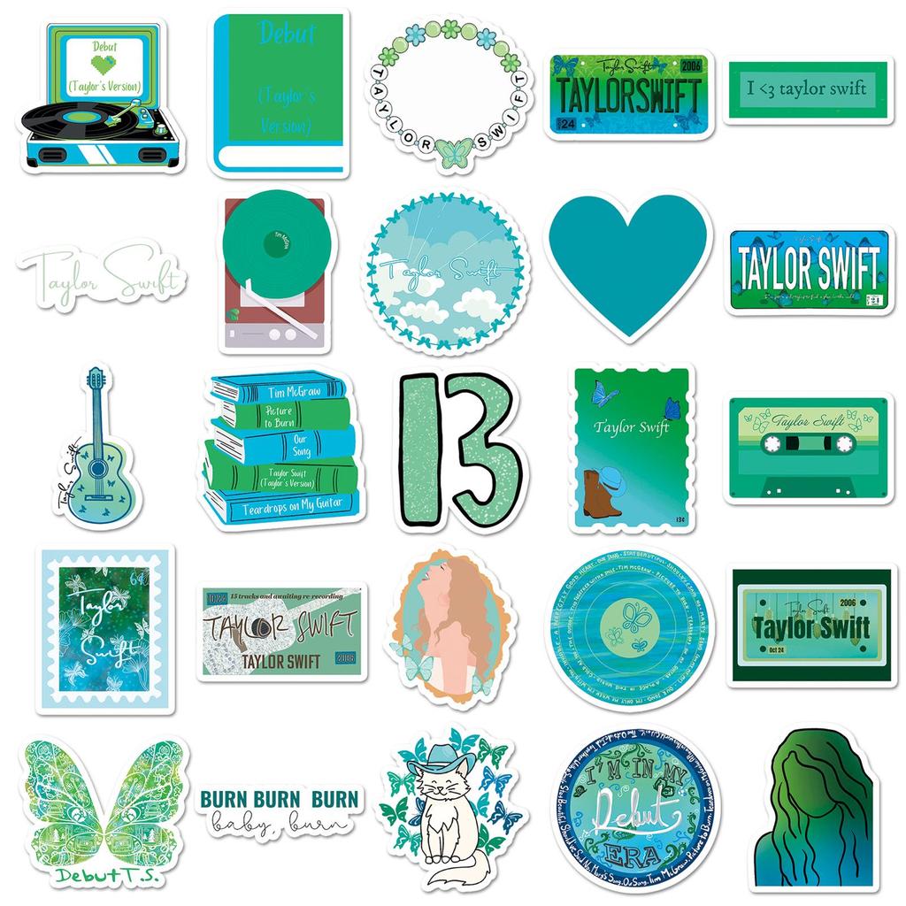50pcs Taylor Swift Album Star Stickers - Waterproof Creative Decor for Water Bottles & Phones