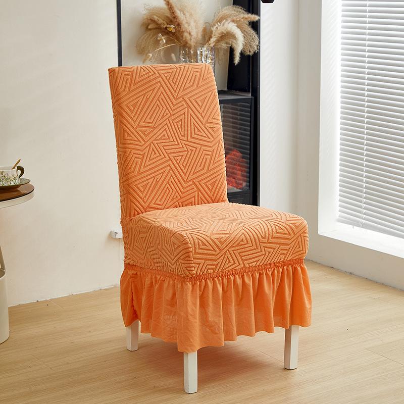 Thickened Jacquard Chair Cover One-Piece Elastic All-Inclusive Chair Cover Hotel Restaurant Stool Dust Cover Universal