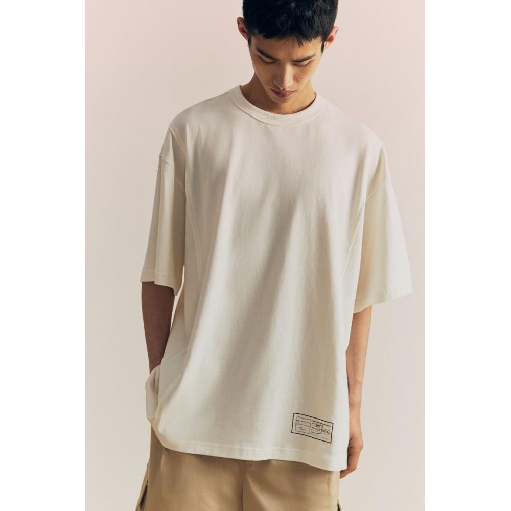 H M Loose FiT PrinTed T sHirT wHiTe