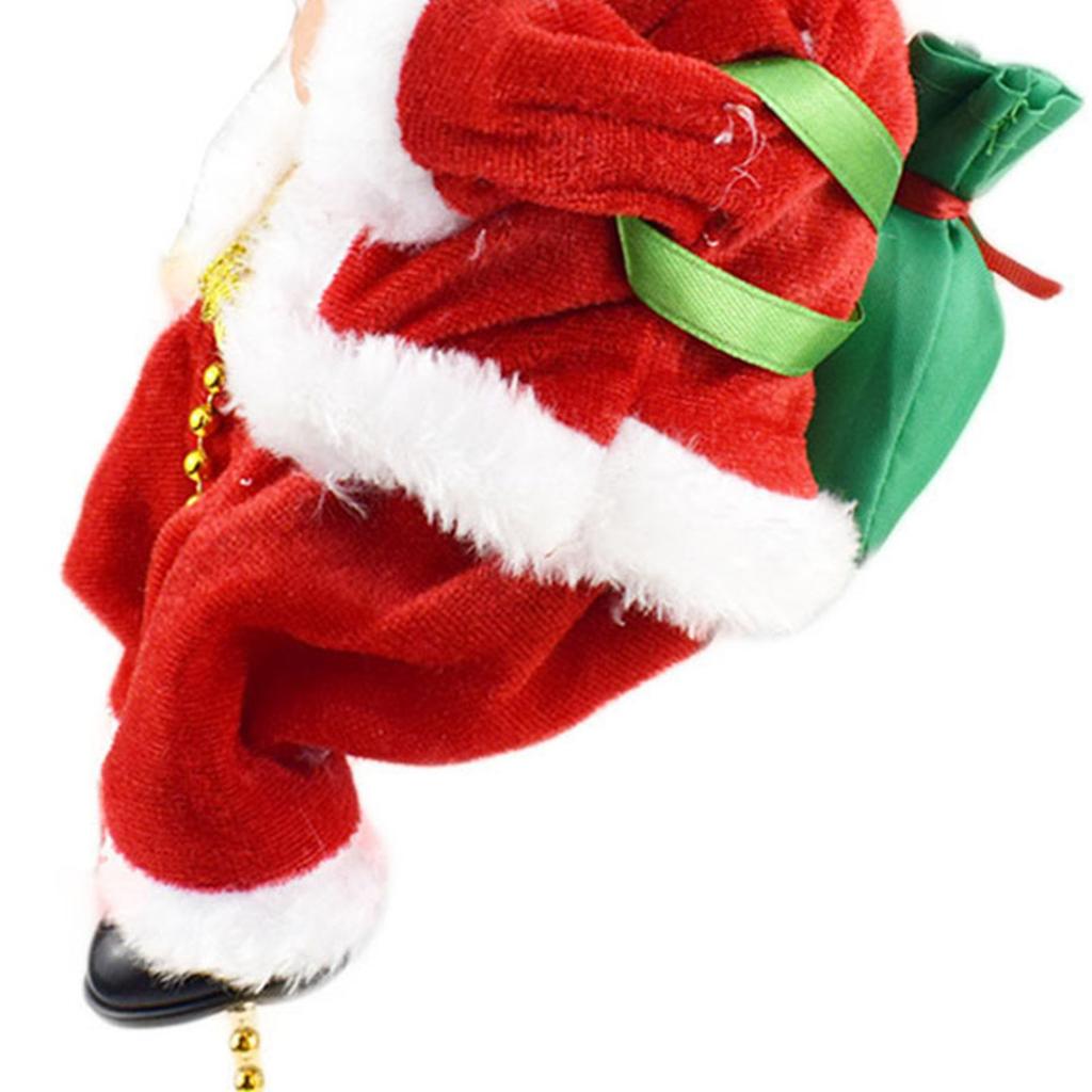 Climbing Santa Christmas Toy with Music Auto Up Down Movement Christmas Tree Decoration Hanging Ornament 1M Bead Chain