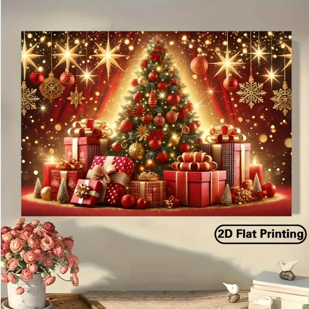 Christmas Party Decor Banner Background Christmas Tree Gift Family Party Birthday Photography Decoration Background Cloth