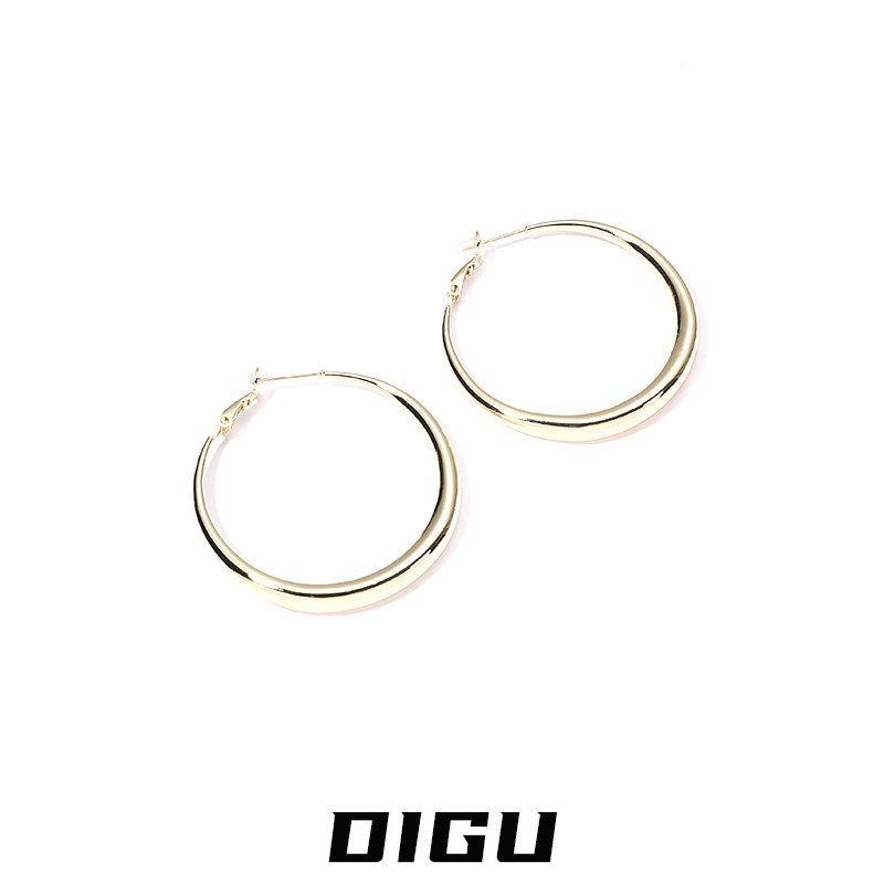 Niche Style Digu Fashion Stylish Retro Big Circle Gold
