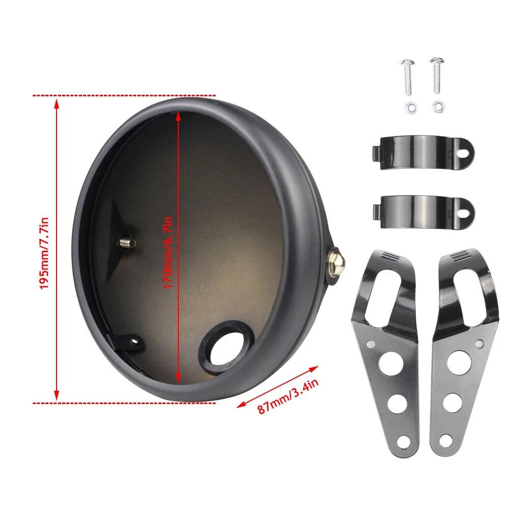 7 Inch Retro Modified Motorcycle LED Headlight Housing Bucket Headlight Base Headlight Shell Bucket Housing Shell Trim Holder