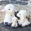 Cute Bell Decor Sheep Stuffed Ornament Long Ears Sitting Design 1Pcs Soft Fluffy Plush Pendant for Backpack Car Interior Decor