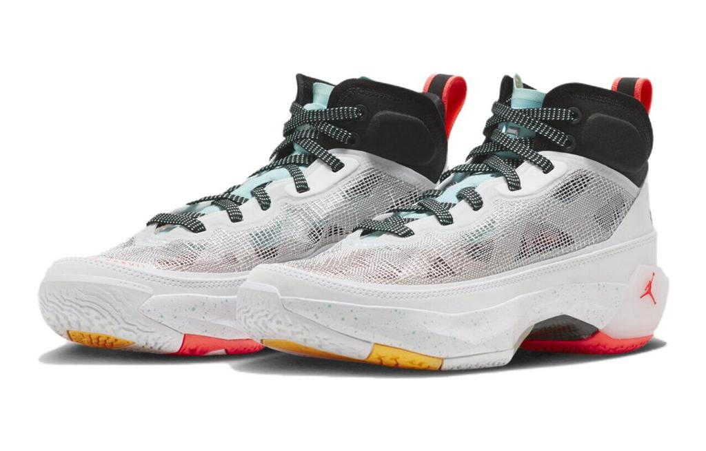 Jordan Air Jordan 37 'Guo Ailun Slip Resistant Anti Kick Cushioning Mid Top Children's Basketball Shoes White Black FJ4495-130