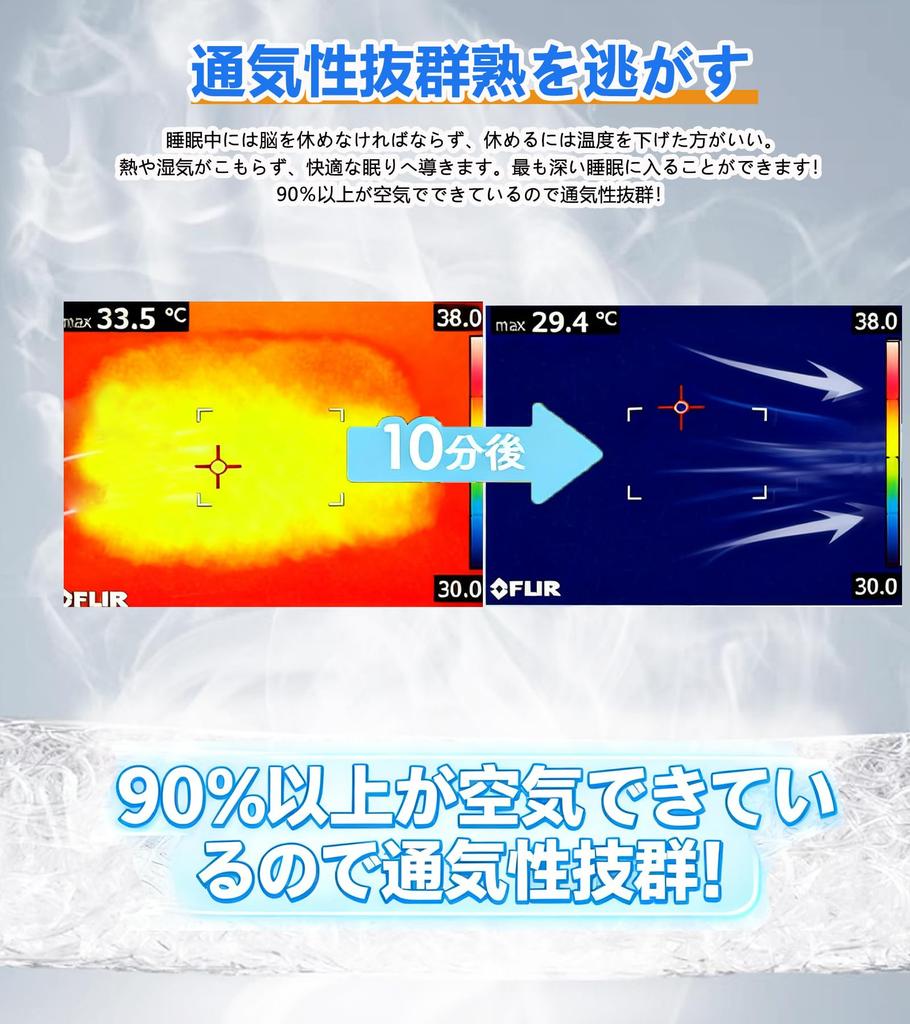 Voozo Pillow, High-Resilience Firm Fiber Pillow, 2-Level Height Adjustment, Pressure Dispersion, Easy Turning, Odor Resistant, Breathable, Suitable