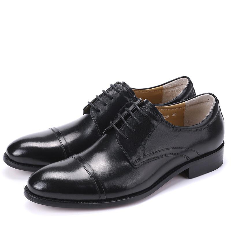 Men's Lace-Up Casual Business Leather Shoes - British Fashion Trend, Black Wedding Shoes