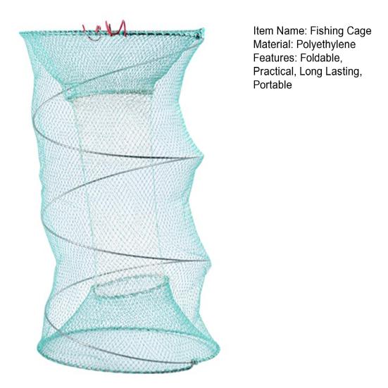 Fish Basket Mesh Shrimp Crab Trap Easy to Use Collapsible Portable Fish Cage